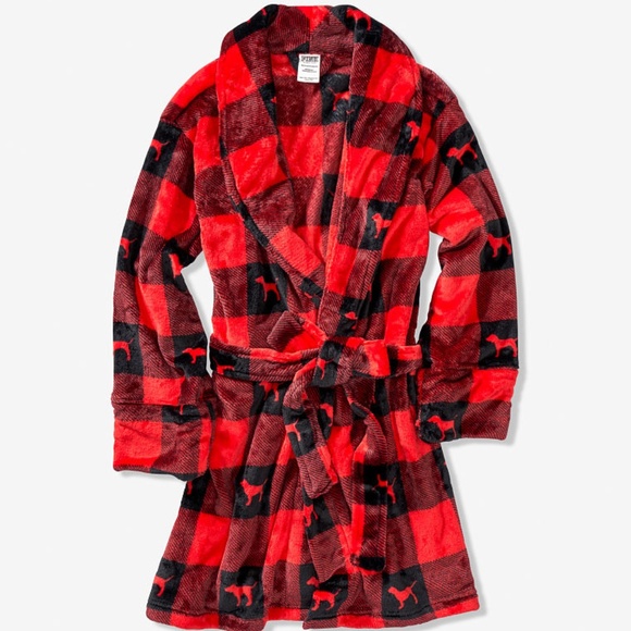PINK Victoria's Secret Other - NWT VS PINK Red Buffalo Plaid Robe XS/S